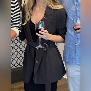 Topshop Black Tie Blazer